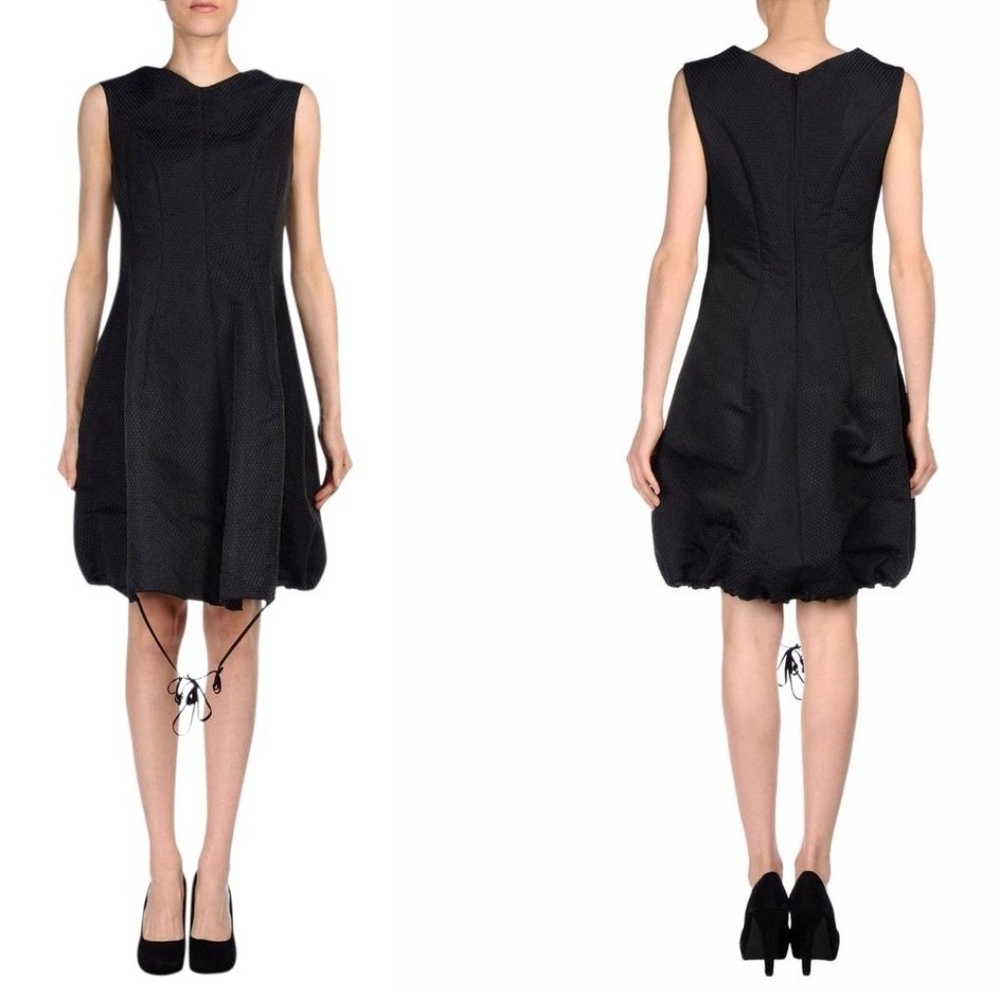 Summer Sales Hache Dark Grey Black Bubble Voluminous Dress 42/6 New